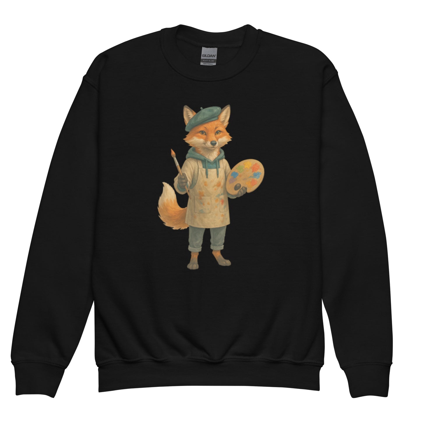 Black Artistic Sweatshirt — Black sweatshirt with original art design, perfect for stylish comfort.