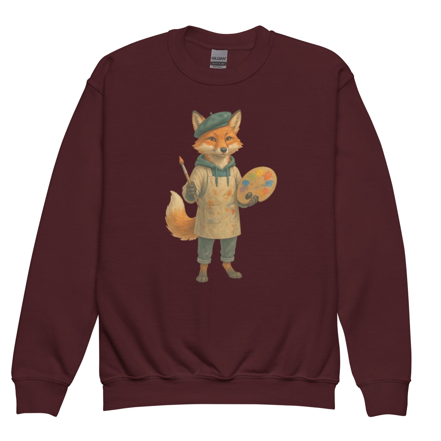 Colorful Print Sweatshirt — Vibrant sweatshirt with colorful artistic print, creative streetwear.