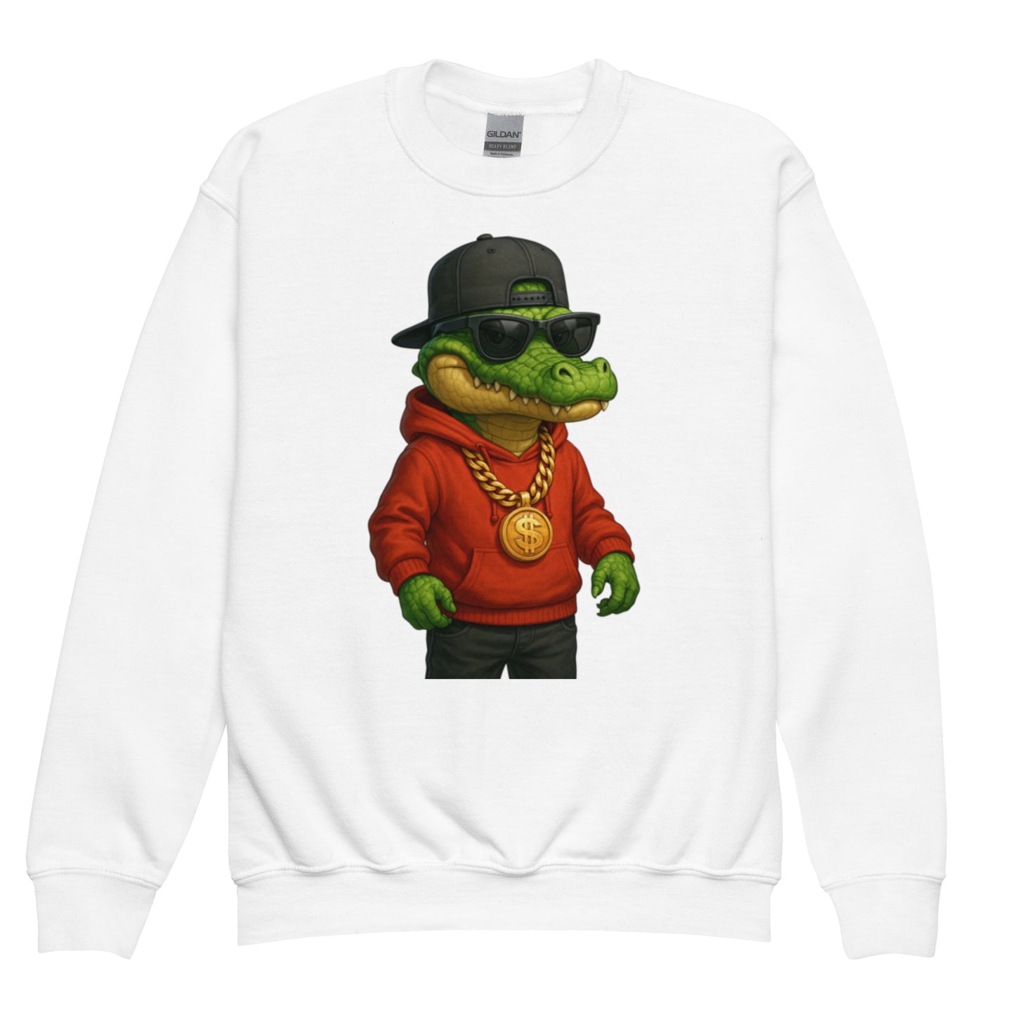 White Signature Sweatshirt — White designer sweatshirt with minimalist yet expressive artwork.