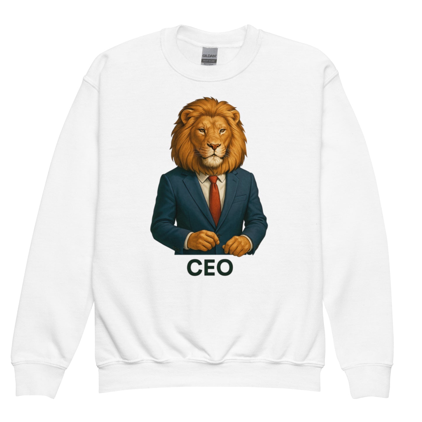 White Signature Sweatshirt — White designer sweatshirt with minimalist yet expressive artwork.