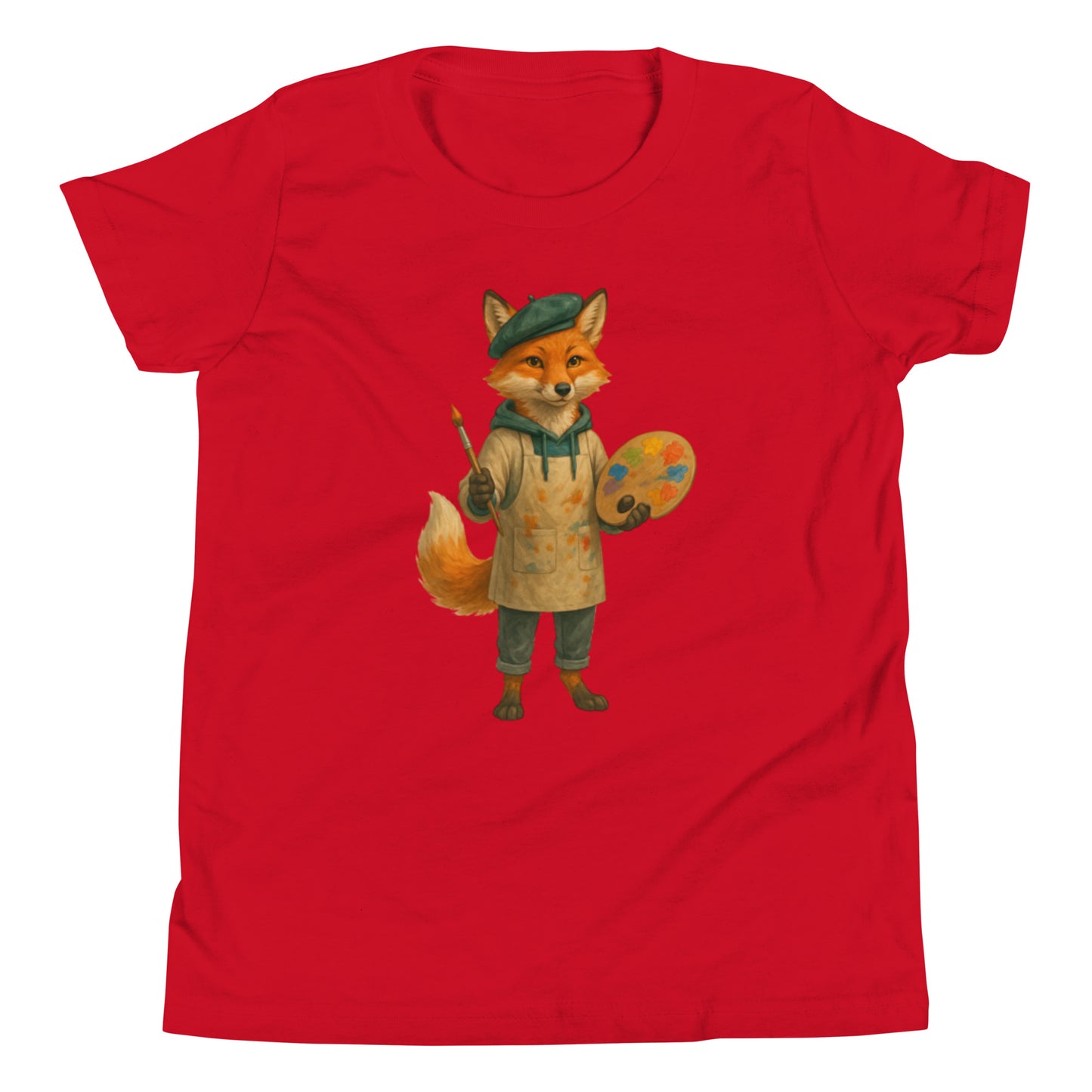 Colorful Print T-shirt — Vibrant t-shirt with colorful hand-drawn illustrations, bold fashion statement.