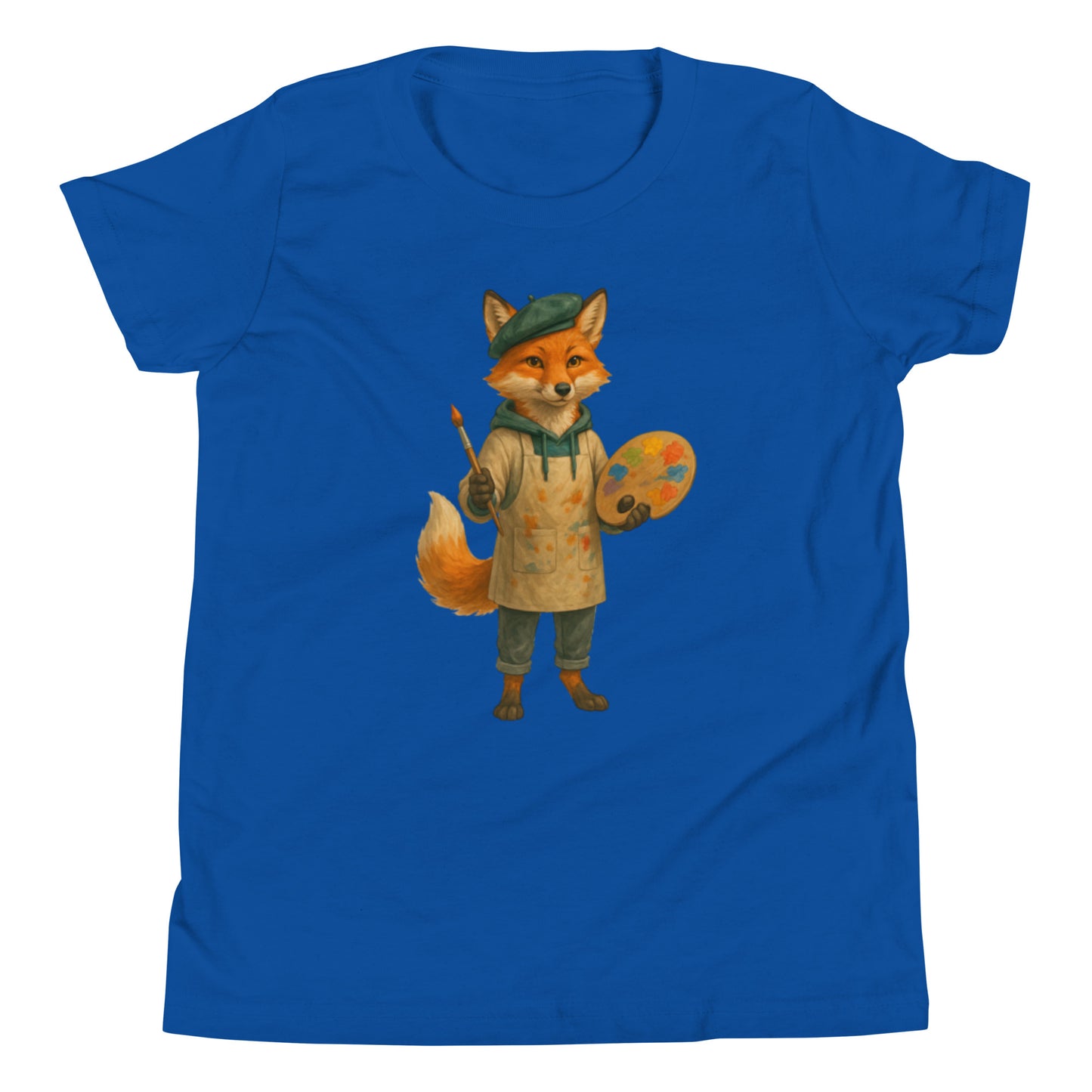 Colorful Print T-shirt — Vibrant t-shirt with colorful hand-drawn illustrations, bold fashion statement.