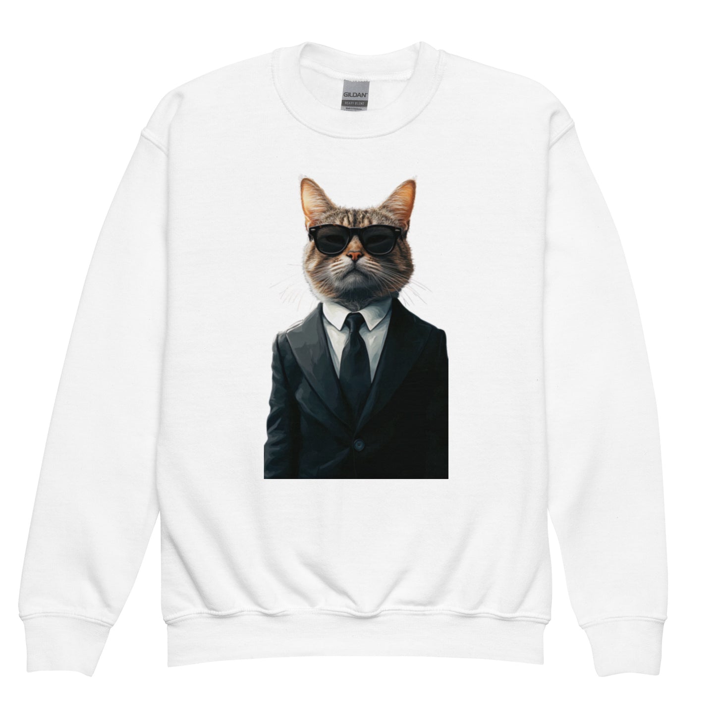 White Signature Sweatshirt — White designer sweatshirt with minimalist yet expressive artwork.