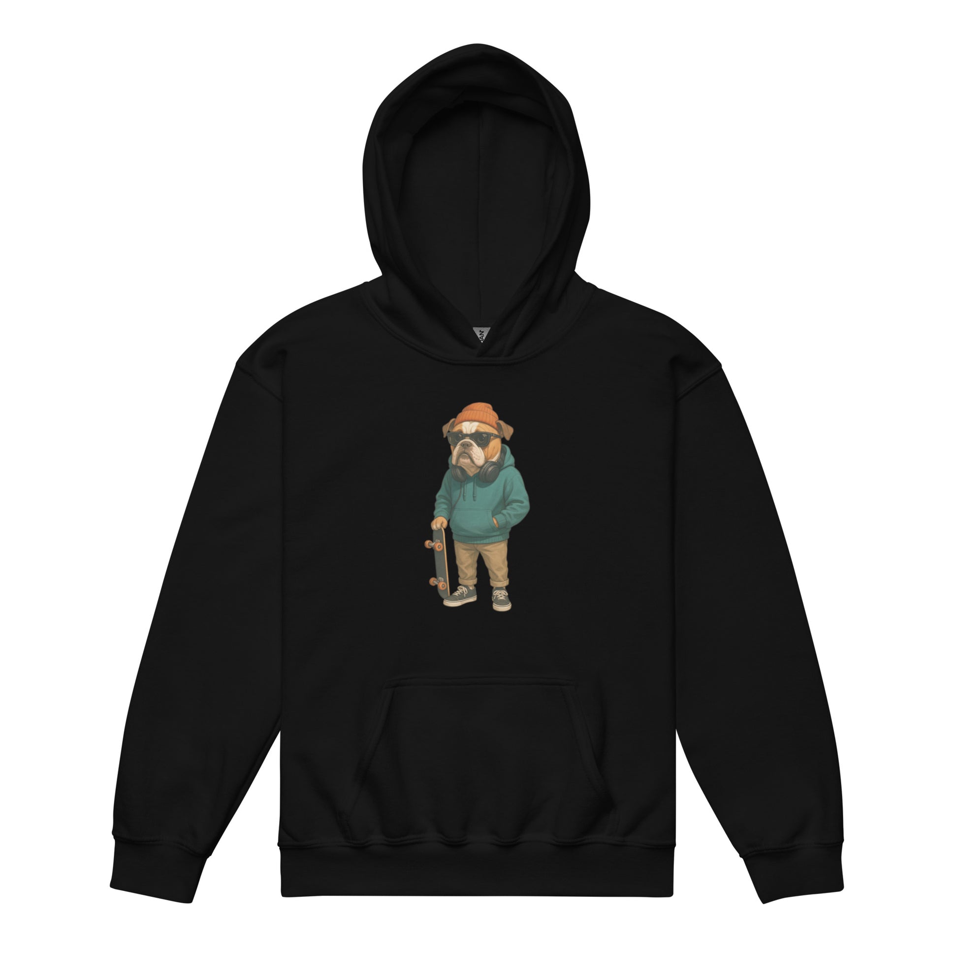 Black Artistic Hoodie - Black hoodie with original artistic design, perfect for creative style lovers