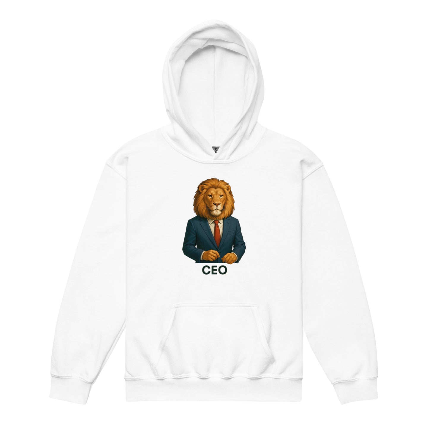 White minimalist hoodie with unique designer artwork for everyday fashion.